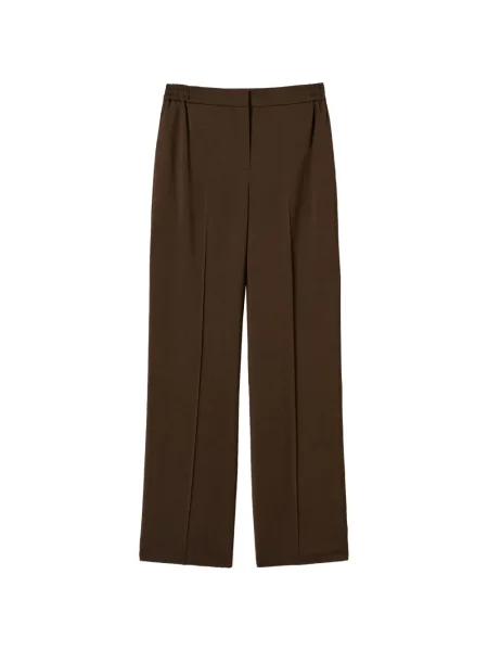 Pantaloni Twinset din țesătură twill maro