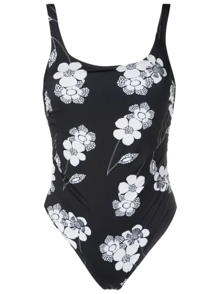 Costum de baie Amir Slama cu model floral cu imagine negru