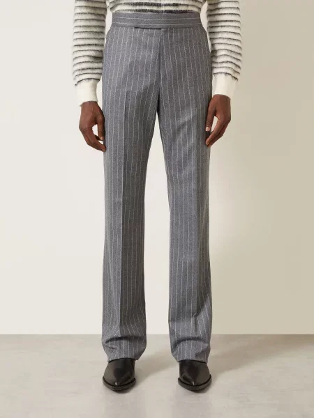 Tom Ford Kalhoty Regular Fit šedá bílá