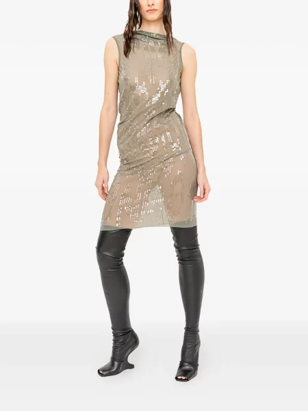 Rochie mini Rick Owens Lilies cu paiete verde