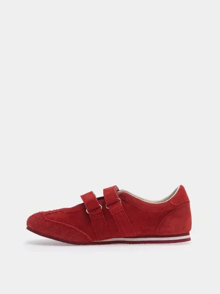 Замшевые балетки Vans красные