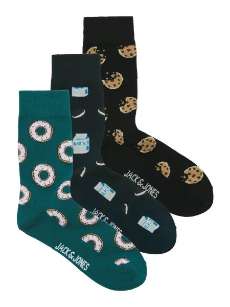 JACK & JONES Nogavice JACCOOKIES zelena / temno zelena črna