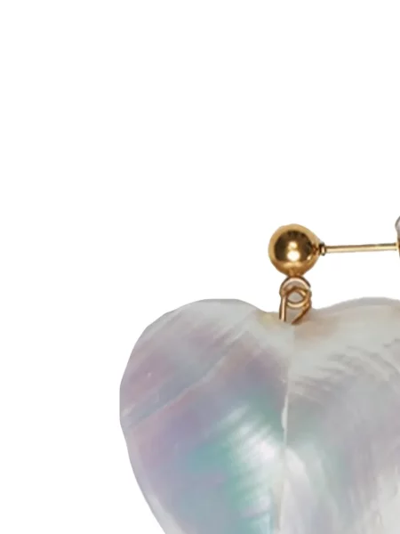 Обеци Labelled Jewellery със сърца златисто