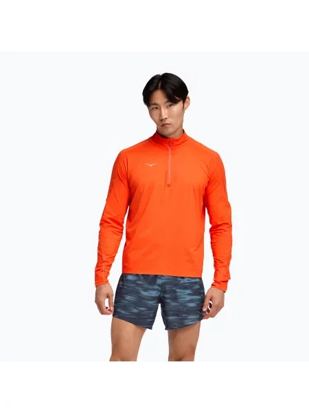 Мъжки суитшърт за бягане HOKA GlideTech Quarter Zip lava оранжево