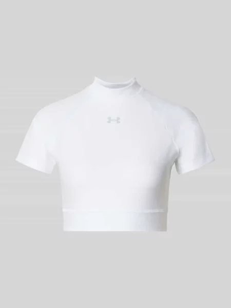 Koszulka treningowa Under Armour HeatGear Crop Mock white/halo gray biała
