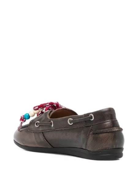 Pantofi loafer Toral Shoes din piele cu mărgele maro