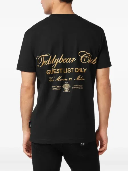 Raštuotas meškiukas marškinėliai Philipp Plein juoda
