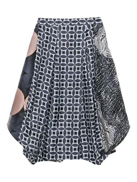 Fustă Biyan de mătase cu imagine albastru