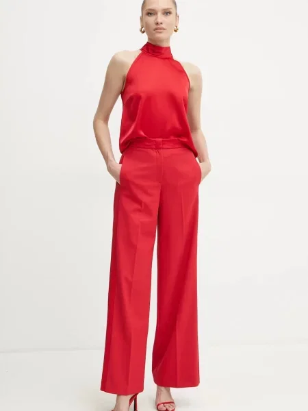 Брюки Max&co с высокой посадкой красные