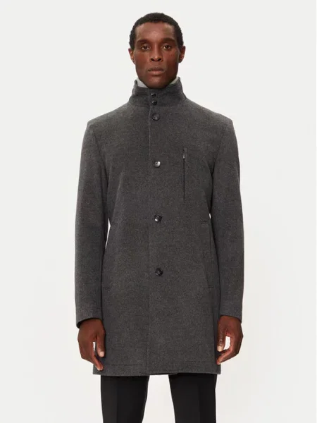 Volneni plašč Boss siva