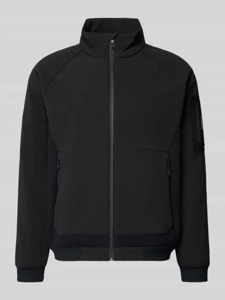 Kurtka w kroju regular fit z z elementami ze sztruksu i polaru Boss Green czarna