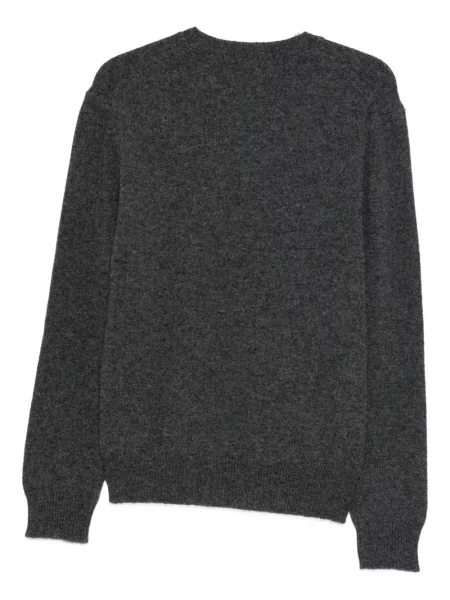 Pulover Baracuta cu broderie cu decolteu rotund gri