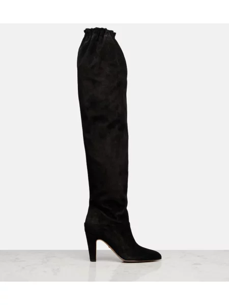 Cizme Chloé din piele de căprioară negru