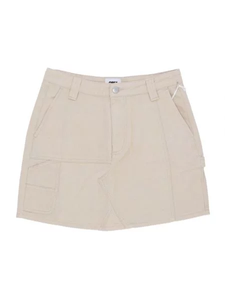 Spódnica jeansowa Obey beżowa