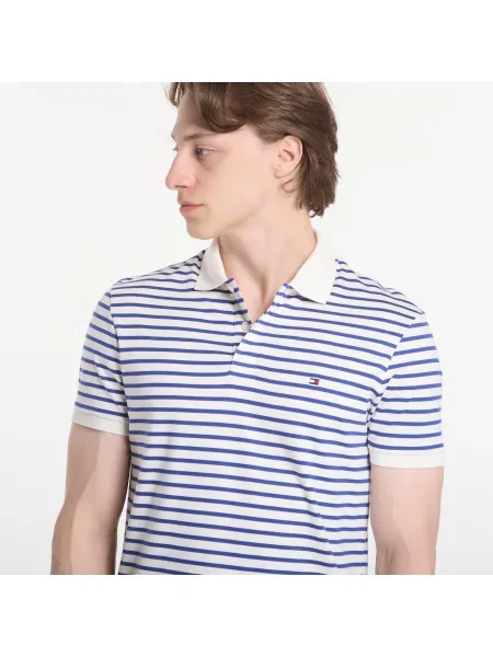 Тениска Tommy Hilfiger Liquid Cotton Reg Seasonal Polo Tee Ivory Petal / Pigment Blue XL синьо