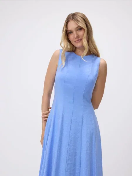 Reserved Сукня міді з модальним принтом синій