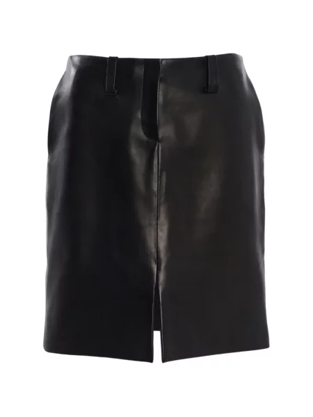 Fustă din piele Brandon Maxwell negru