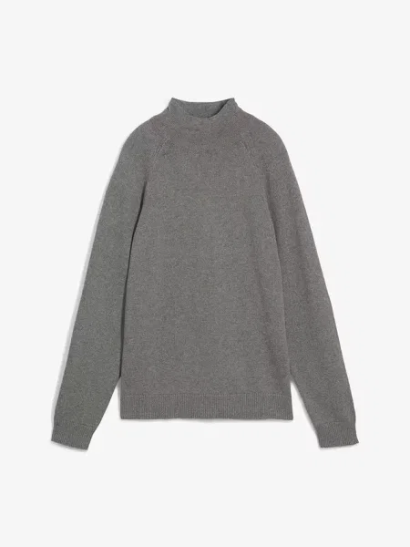 Sweter z golfem z czystej bawełny szary