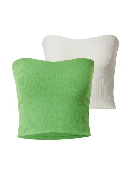 Gina Tricot Top Selina verde măr alb