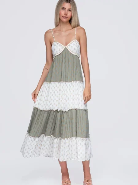 Rochie maxi Ombre verde
