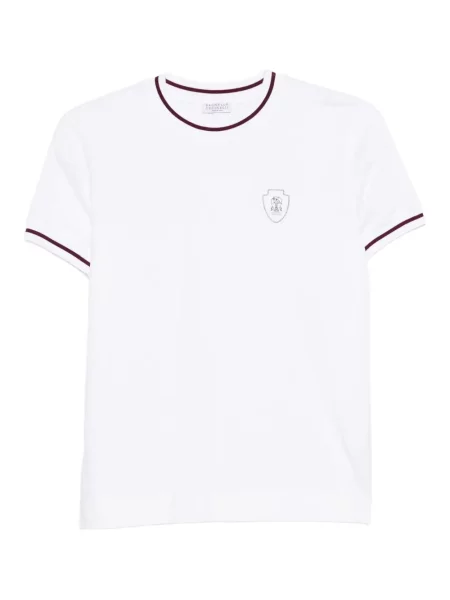 Tricou Brunello Cucinelli cu broderie alb