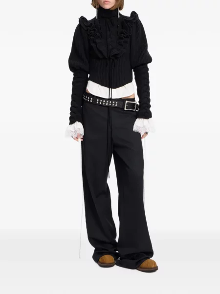 Pulover Ann Demeulemeester cu volane negru