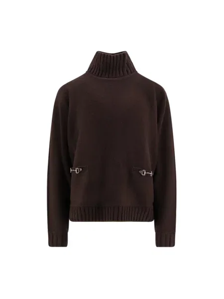 Sweter Gucci z kaszmiru brązowy