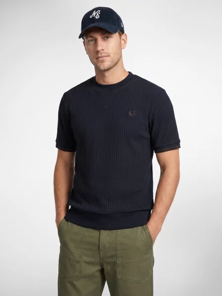 Tricou Fred Perry din jerseu albastru