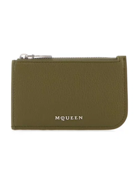 Portfel Alexander Mcqueen skórzany zielony