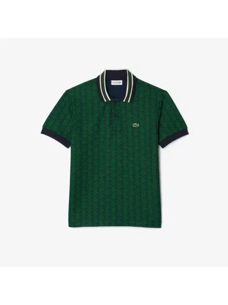 Lacoste поло чоловіче Monogram зелене