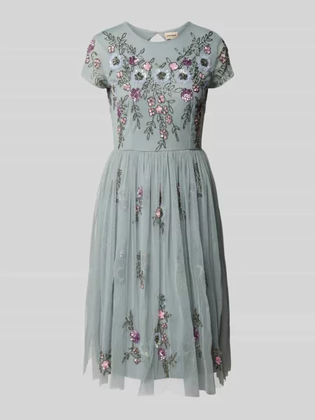 Sukienka koktajlowa o długości do kolan z cekinowym obszyciem Lace & Beads