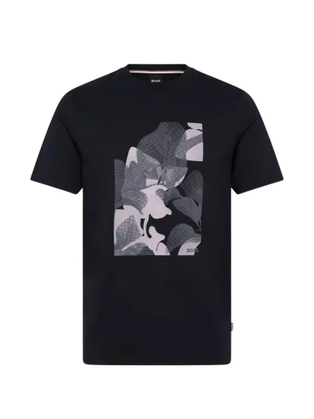 Tricou Boss cu imagine cu decolteu rotund negru