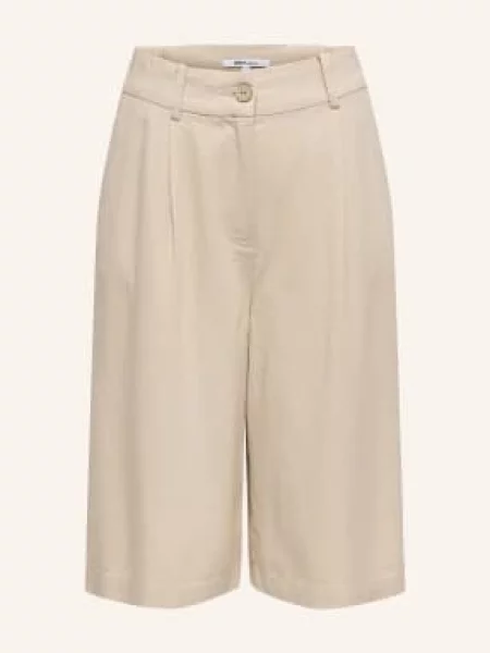 Only Bermudy Z Lnu beige beżowe