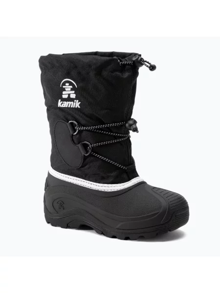 Śniegowce chłopięce Kamik black/white białe