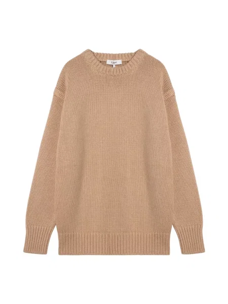 Dzianinowy sweter Chloe brązowy