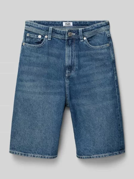 Szorty jeansowe o kroju extra baggy fit z wpuszczanymi Jack & Jones niebieskie