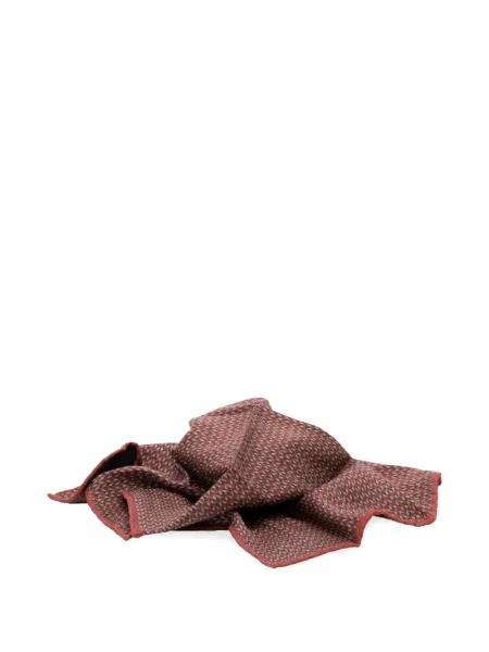 Fular Brunello Cucinelli cu imprimeu geometric roșu