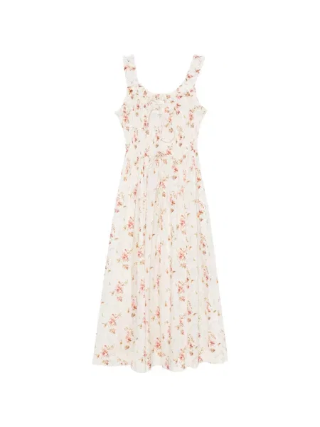 Rochie midi Dôen cu model floral cu imagine alb
