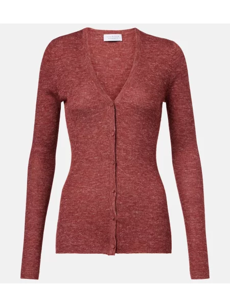 Cardigan Gabriela Hearst de mătase bordo