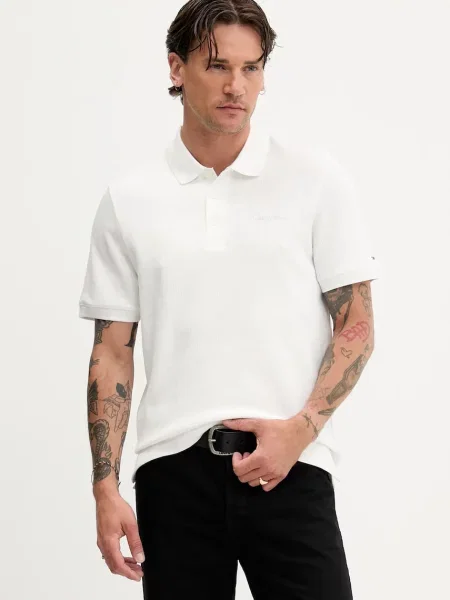 Tommy Jeans polo de uni alb