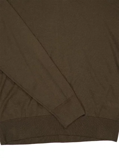 Кашмирен дълго пуловер Piacenza Cashmere с V-образно деколте зелено