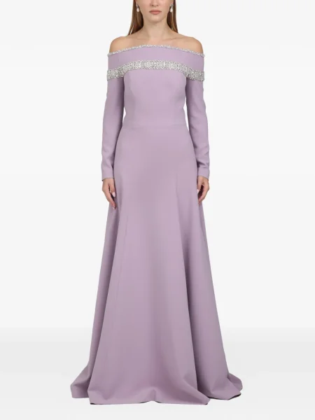 Maksi sukienka maxi Dina Melwani garniturowa fioletowa