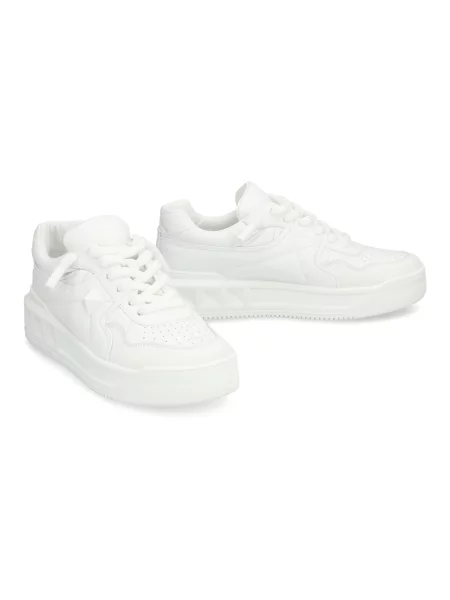 Lniane sneakersy Valentino One Stud białe