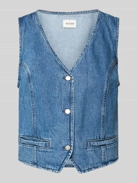 Kamizelka z materiału stylizowanego na denim Mustang niebieska