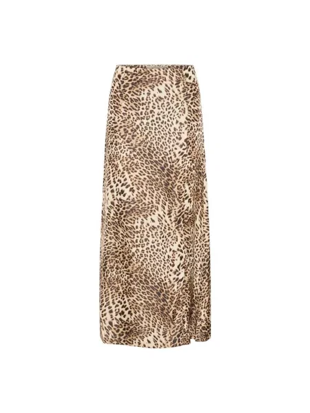 Gestuz spódnica beżowy maxi prosta brązowa