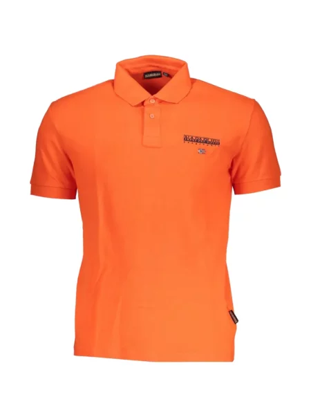Scurt tricou polo Napapijri cu imagine portocaliu