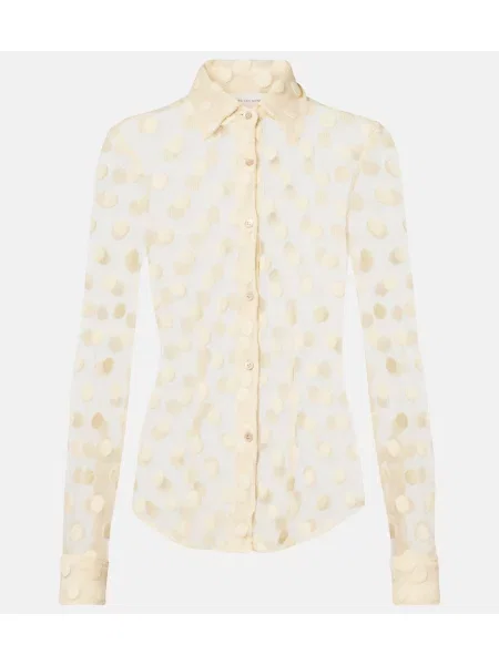 Cămașă Dries Van Noten cu buline plasă bej