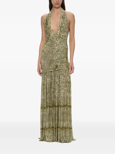 Rochie maxi Christopher Esber cu volane verde