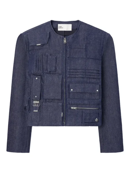 Geacă de blugi Tory Burch albastru