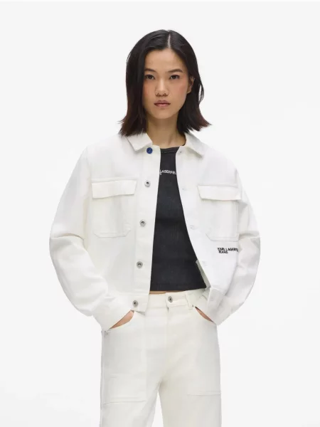KARL LAGERFELD JEANS Prechodná bunda čierna biela